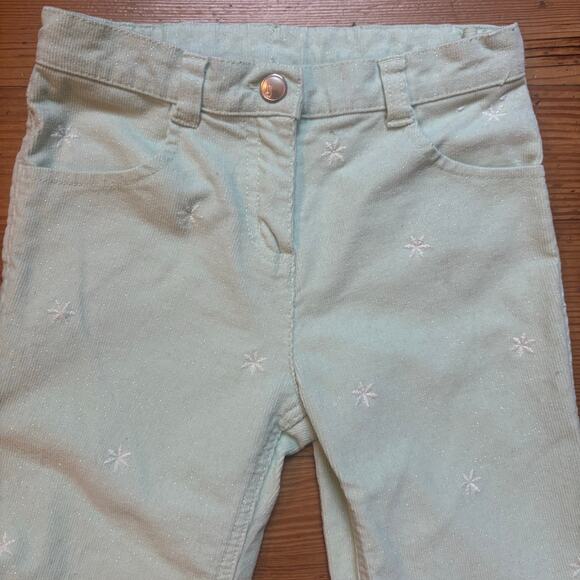 Gymboree 90s mint green snowflake glitter corduroy pants SIZE 3T - Picture 2 of 5